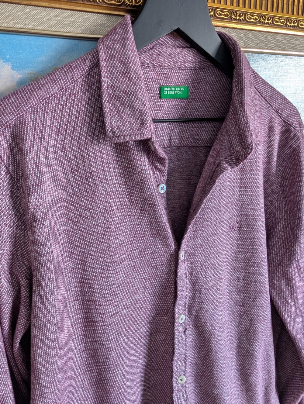 United Colors Of Benetton Plum-Melange Button-Down Shirt